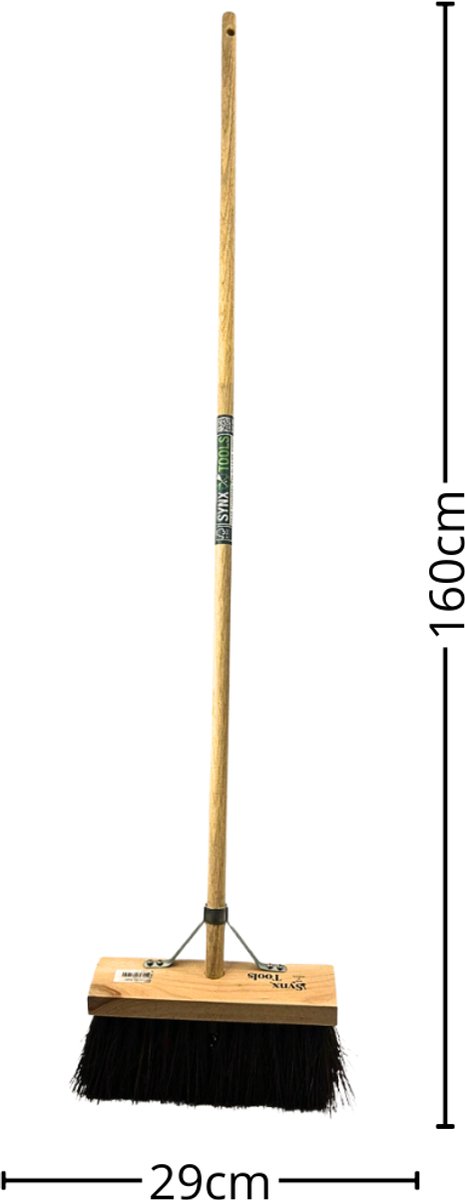 Synx Tools Bahia Bezem natuurvezel haren - Straatbezem Bahia haren - Bezems Buiten - Schrobborstels - Buitenbezem - schoonmaakartikelen - Incl. Steel 150cm van Synx Tools — afbeelding 5