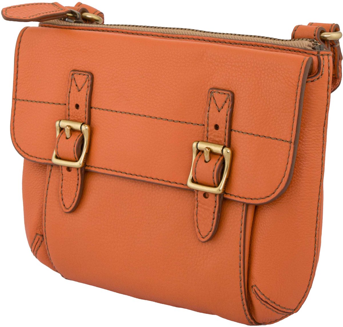 Handtas Fossilwmns Leder Schoudertas Tate Top Licht Oranje Oranje - UNI