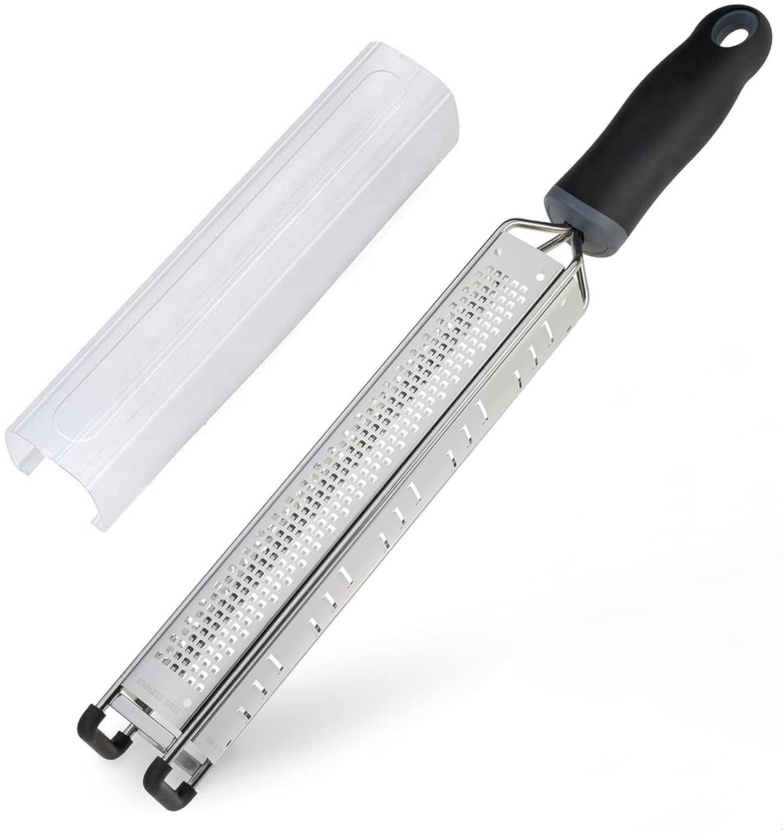 Rivv RVS 3-in-1 Handrasp - Professionele Kaasrasp, Citroen- & Gemberrasp - Multifunctionele Keukenrasp met Antislip Handgreep - 39 cm