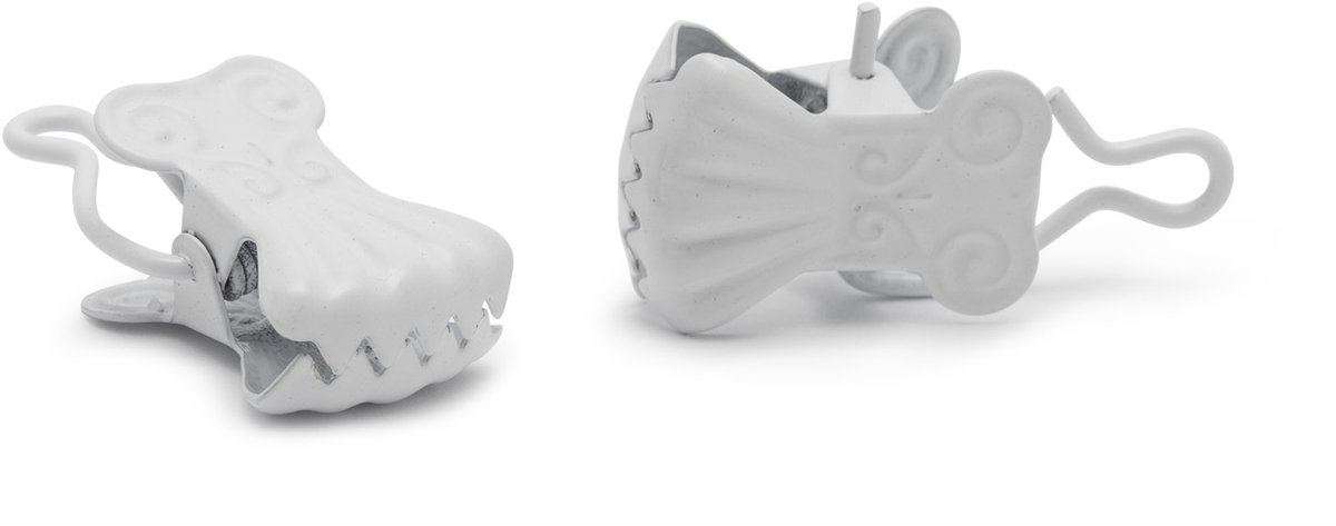 Gordijn Decoratie Clips – Wit – Metalen Gordijnklemmen Zonder Runner – Set Van 10 Stuks – Voor Witte Gordijnen En Lambrequins [11521B]