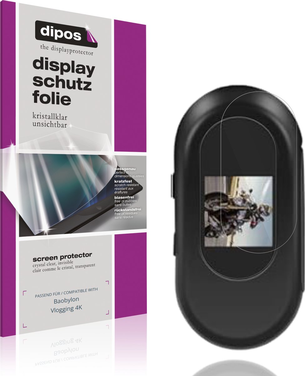 dipos – 4x Beschermfolie geschikt voor Baobylon Vlogging 4K | Krasbestendige & heldere Screenprotector Ultra-Thin