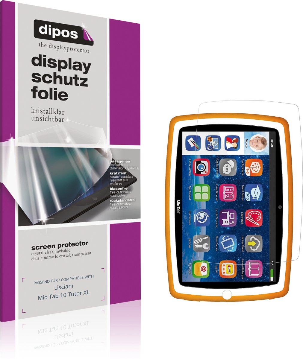 dipos – 2x Beschermfolie geschikt voor Lisciani Mio Tab 10 Tutor XL | Krasbestendige & heldere Screenprotector Ultra-Thin