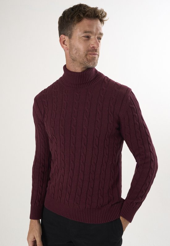 Redbridge Heren coltrui pullover sweatshirt gebreide trui, wit, S
