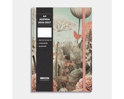 Hobbit - A4 Agenda 2026-2027 - 1 week op 2 pagina's - Harde Kaft - Agenda A4 (21 x 29,7 cm) - Veldbloemen