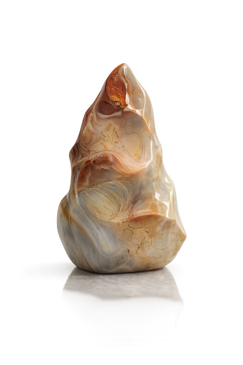 S4H Vuur Agaat & Oceaan Jaspis Gepolijst (842 g) – Premium Edelsteen – Bescherming, Aarding & Rust – Decoratiesteen/Altaarsteen/Meditatiesteen