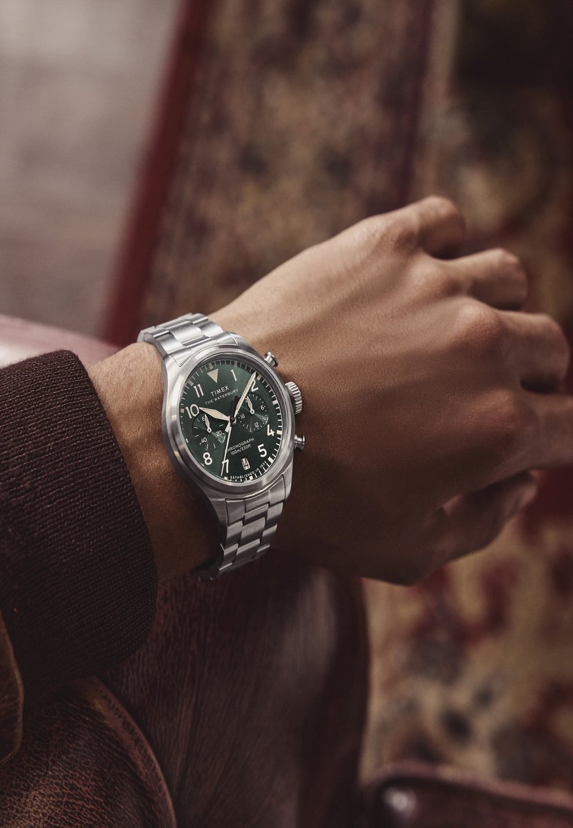 Timex Waterbury Ace Chronograph Quartz Chronograaf Horloge Zilverkleurig Kast: 100% Roestvrij Staal | Armband 100% Roestvrij Staal 41 mm TW2Y19100AJ