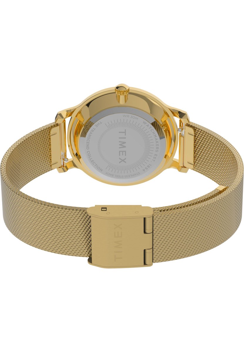 Timex Transcend Quartz Analoog Horloge Goudkleurig Case: 100% Low Lead Brass | Armband: 100% Stainless Steel 34 mm TW2V51900AJ