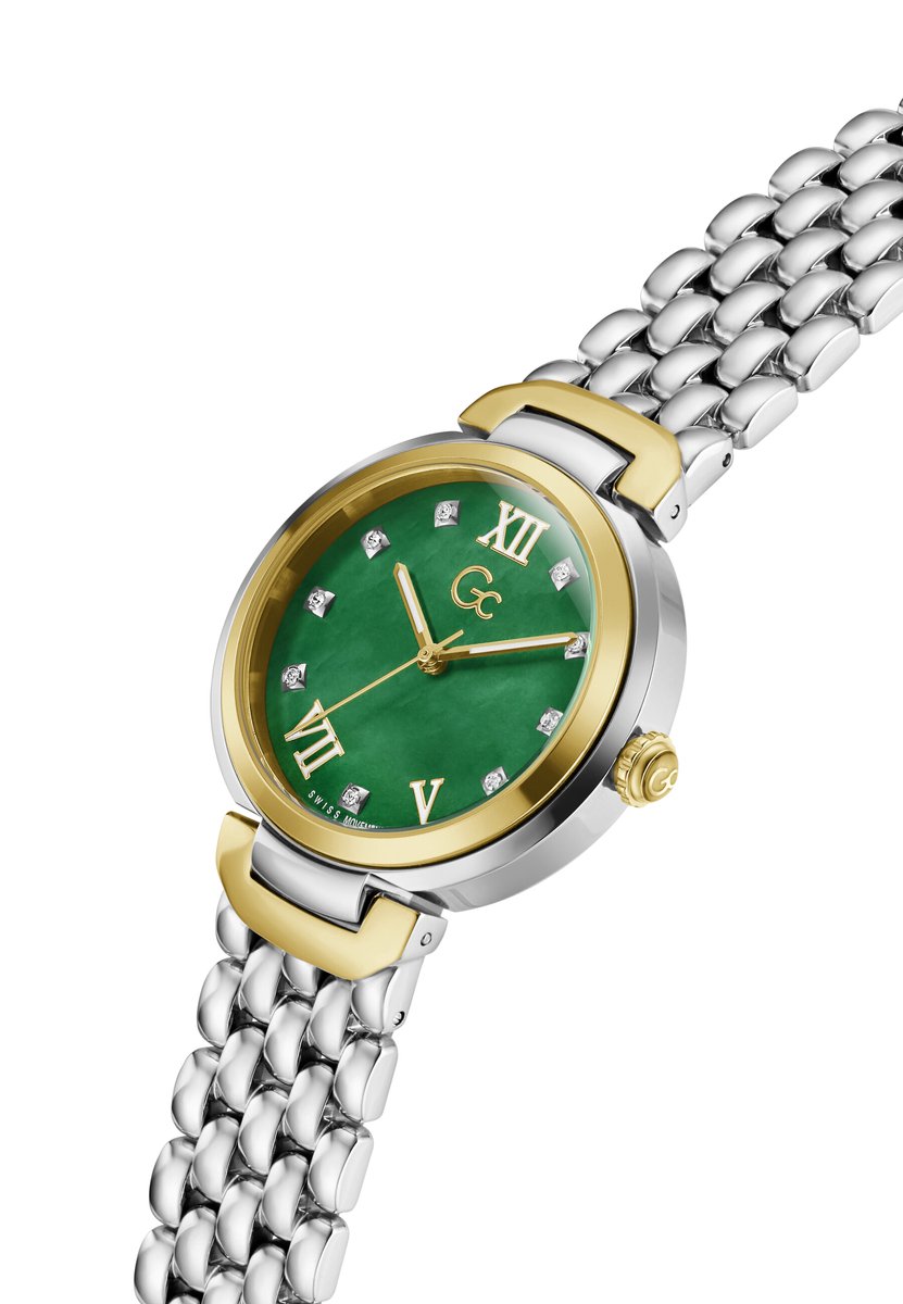 Gc Gc Allure Quartz Analoog Horloge Zilver En Geel Kast: 100% Roestvrij Staal | Bracelet 100% Roestvrij Staal 34 mm Z64001L1, Z64002L1, Z64003L3