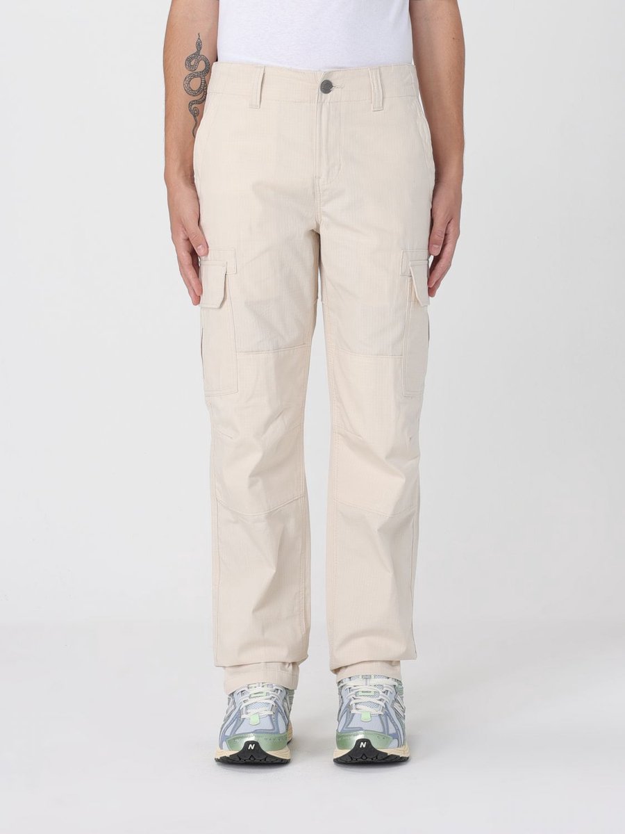 Relaxed Fit Utility Pants with Cargo Pockets for Everyday Wear Creme