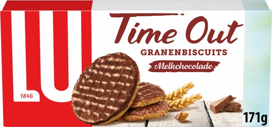 LU Time Out Granenbiscuits Naturel Koeken met Chocolade 14 x 171g | bol