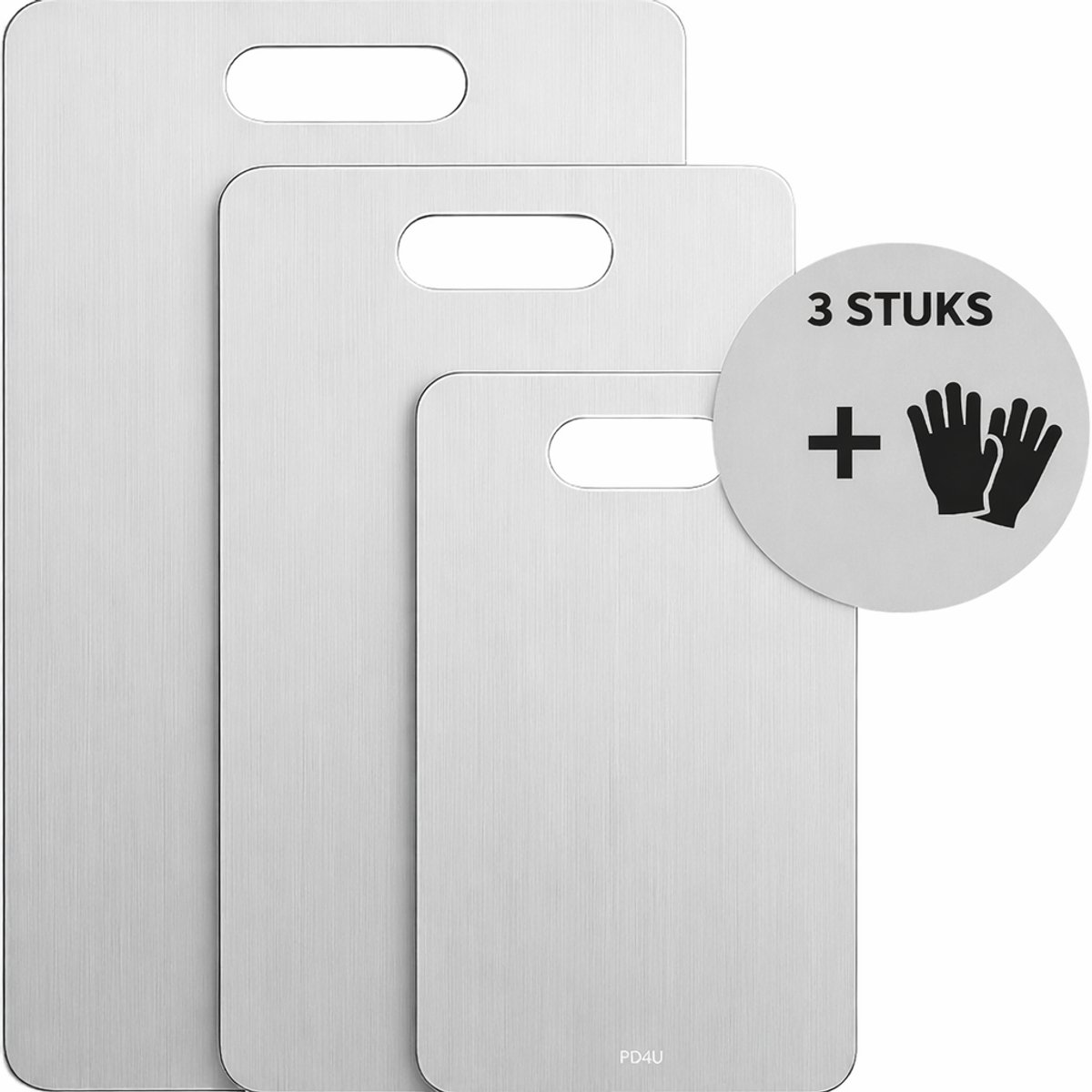 PD4U® 3 STUKS - Titanium Snijplank - Snijplanken - Incl Handschoenen - Vaatwasser bestendig - Snijplankenset - Cutting Board