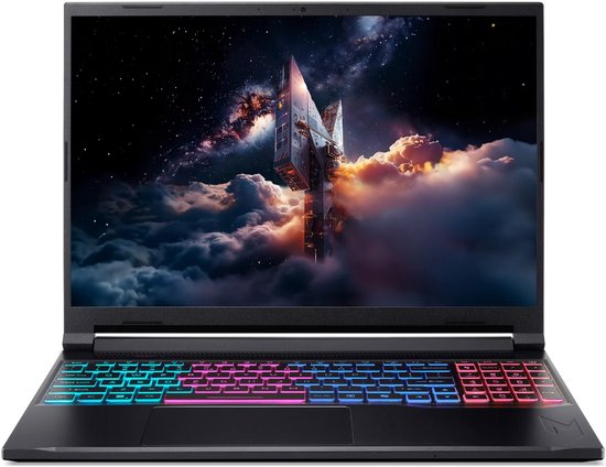 Acer Nitro V 16S AI ANV16S-41-R9U6 Copilot+ PC AMD Ryzen AI 7 260 Laptop 40,6 cm (16") WQXGA 16 GB DDR5-SDRAM 512 GB SSD NVIDIA GeForce RTX 5060 Wi-Fi 6E (802.11ax) Windows 11 Home Zwart - Acer - Hoofdafbeelding