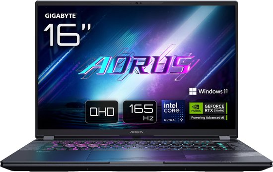 GIGABYTE AORUS ELITE 16 BWHC3EEC65SP - Gaming Laptop - 16 inch - RTX 5070 - Core Ultra 9 275HX - 32GB/2TB - 165 Hz - GIGABYTE - Hoofdafbeelding