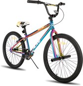 Hiland 24 Inch BMX Fiets - Freestyle voor Tieners & Volwassenen - Inclusief 2 Pegs - Meerdere Kleuren - Geschikt voor buitenactiviteiten in de lente