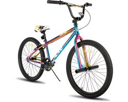 Hiland 24 Inch BMX Fiets - Freestyle voor Tieners & Volwassenen - Inclusief 2 Pegs - Meerdere Kleuren - Geschikt voor buitenactiviteiten in de lente