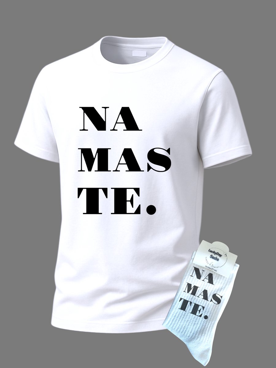 T-shirt Grappige tekst - Giftset - Na Mas Te - Yoga Shirt - Cadeau set shirt en sokken - Grappig cadeau voor vrouw en man - Verjaardag - Kerst cadeau - Festival t-shirt set - Vaderdag - Moederdag - T-shirt voor dames en heren - Maat S