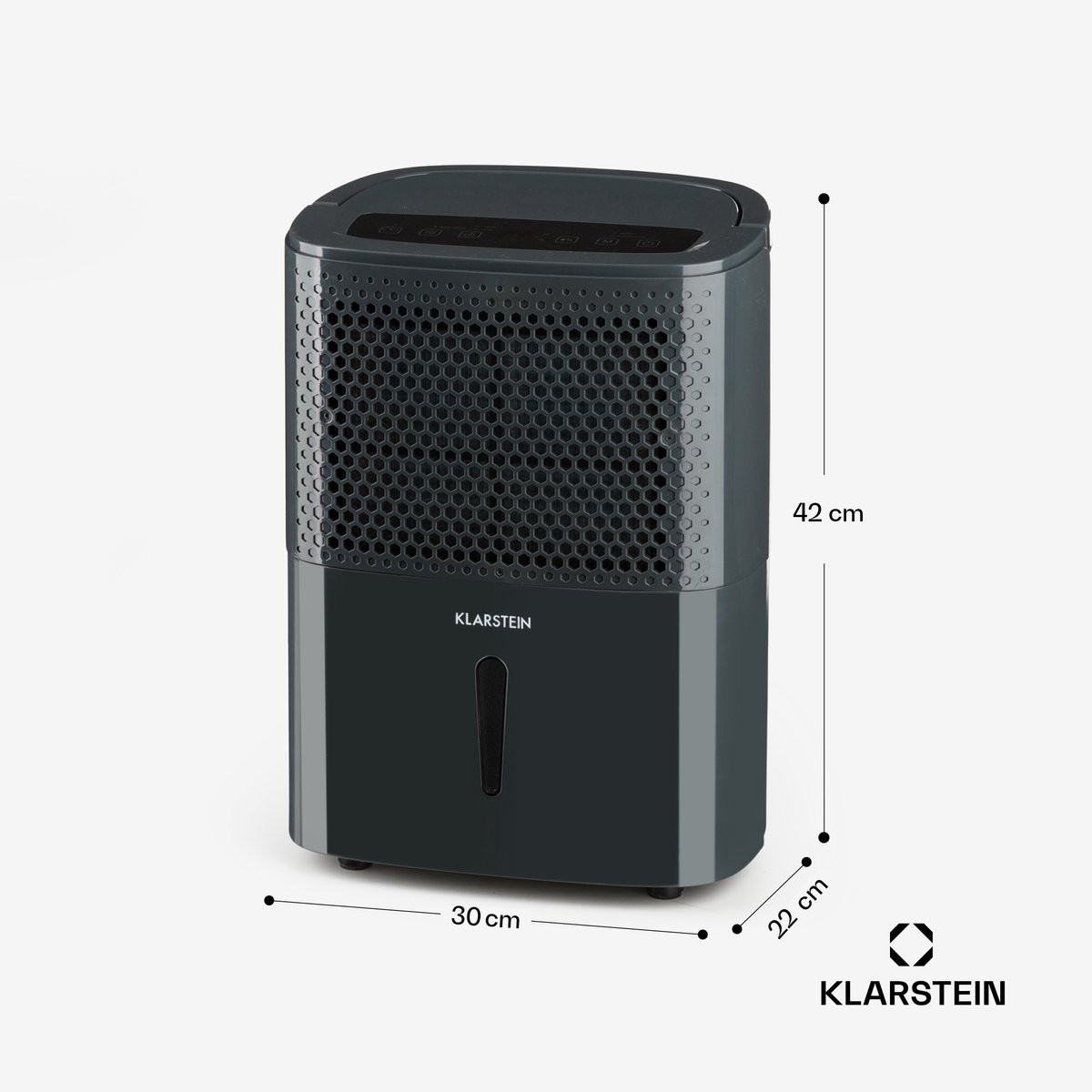 Klarstein Luchtontvochtiger & luchtreiniger elektrisch, 10 L ruimteontvochtiger klein voor woning, slaapkamer, badkamer, kelder, Efficiënte bad-/ruimteontvochtiger, Elektrische & kleine ontvochtiger
