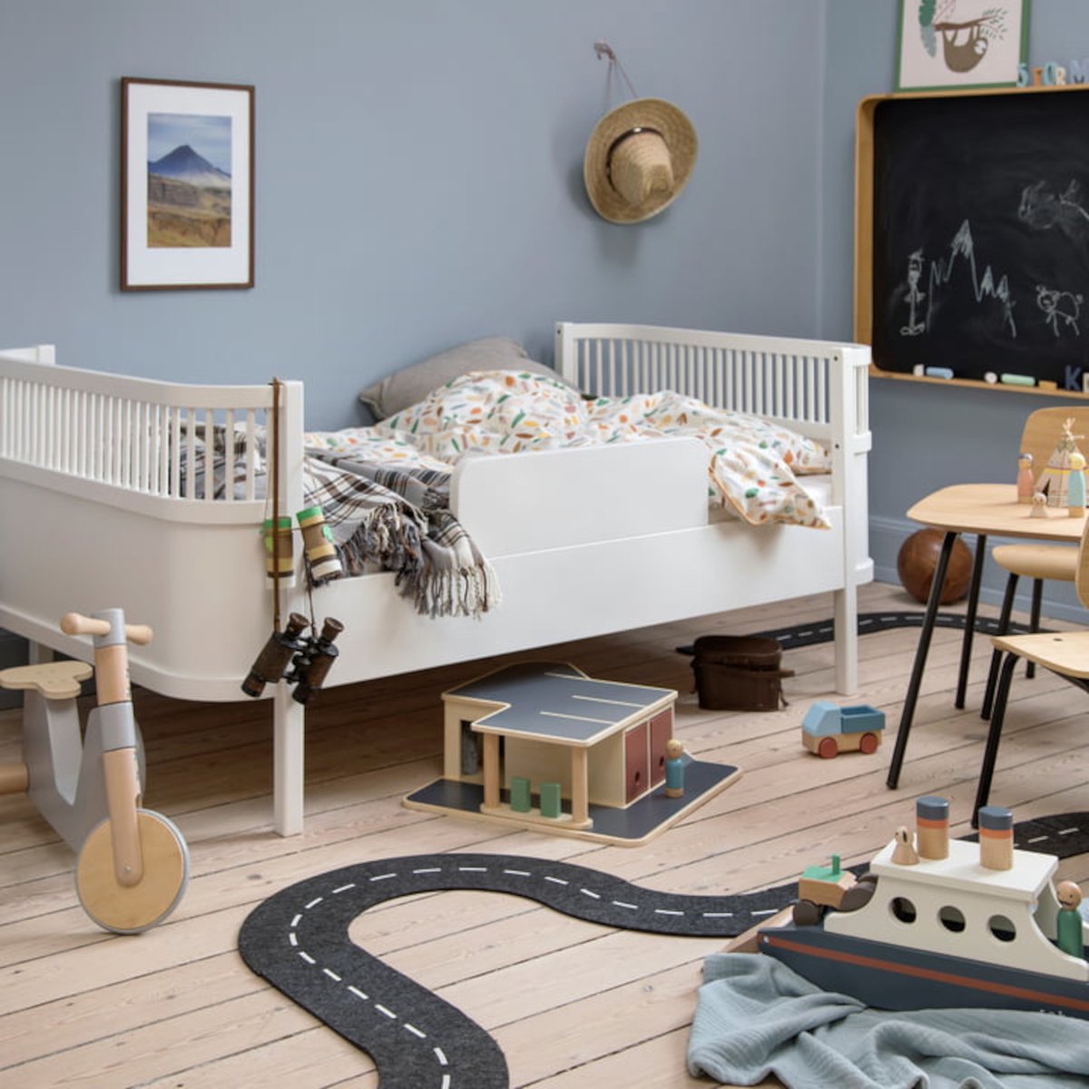 Sebra Junior & Grow Ledikant + Eenpersoons Bed - Wit