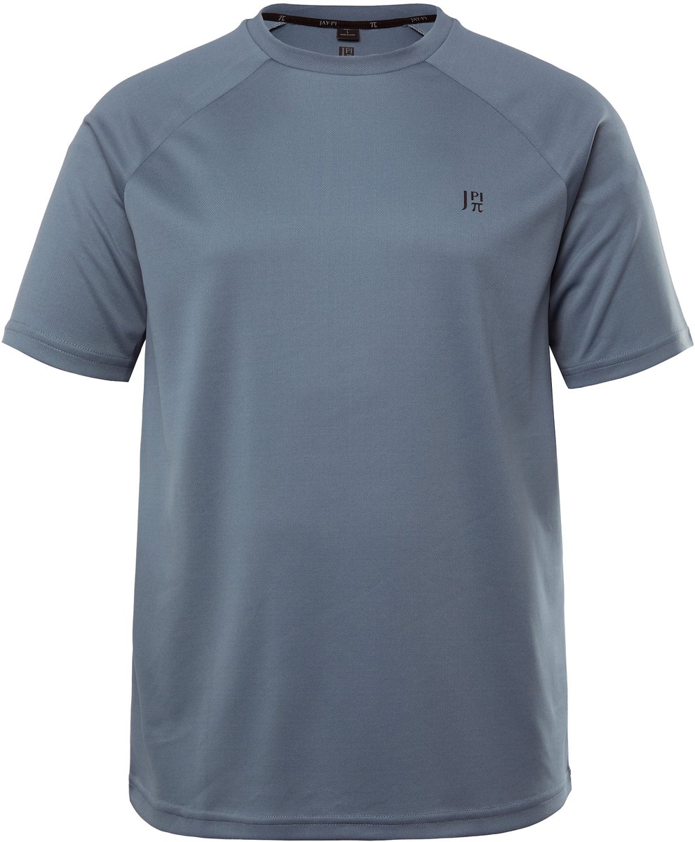 JAY-PI - Heren - T-shirt FLEXNAMIC® fitness korte mouwen print op de achterkant - Blauwgrijs - Maat XXL