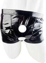 BamBella ® - Boxer short - Maat L/XL - Datex Zwart (Latex en stof SM kleding BDSM erotische heren kleding ondergoed lingerie onderbroek zwart