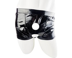 BamBella ® - Boxer short - Maat L/XL - Datex Zwart (Latex en stof SM kleding BDSM erotische heren kleding ondergoed lingerie onderbroek zwart
