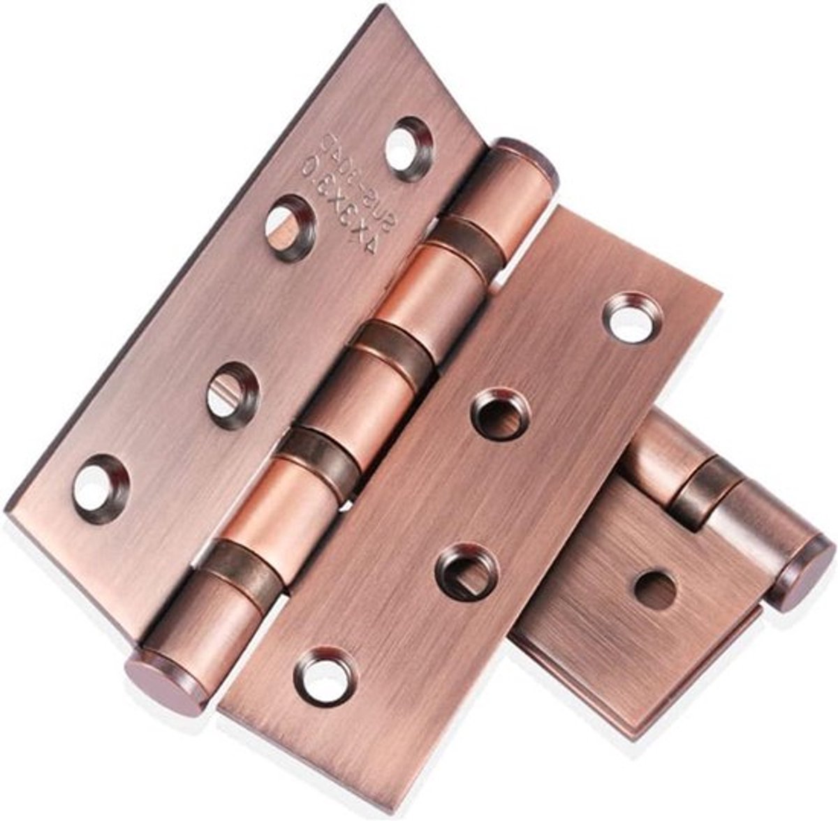 Roestvrijstalen Deurscharnieren 100mm - Set van 4 Stuks, Oud Rood Koper Beslag