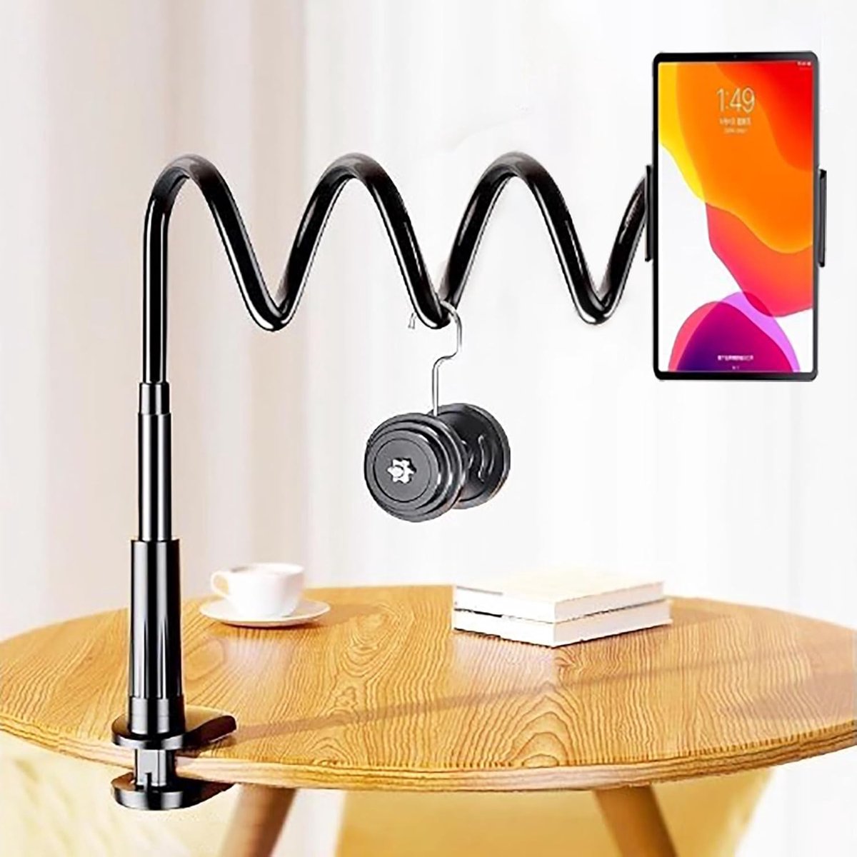 Famanu – Zwanenhals telefoonhouder voor bed flexibele luie arm met klem universele smartphone houder handsfree kijken