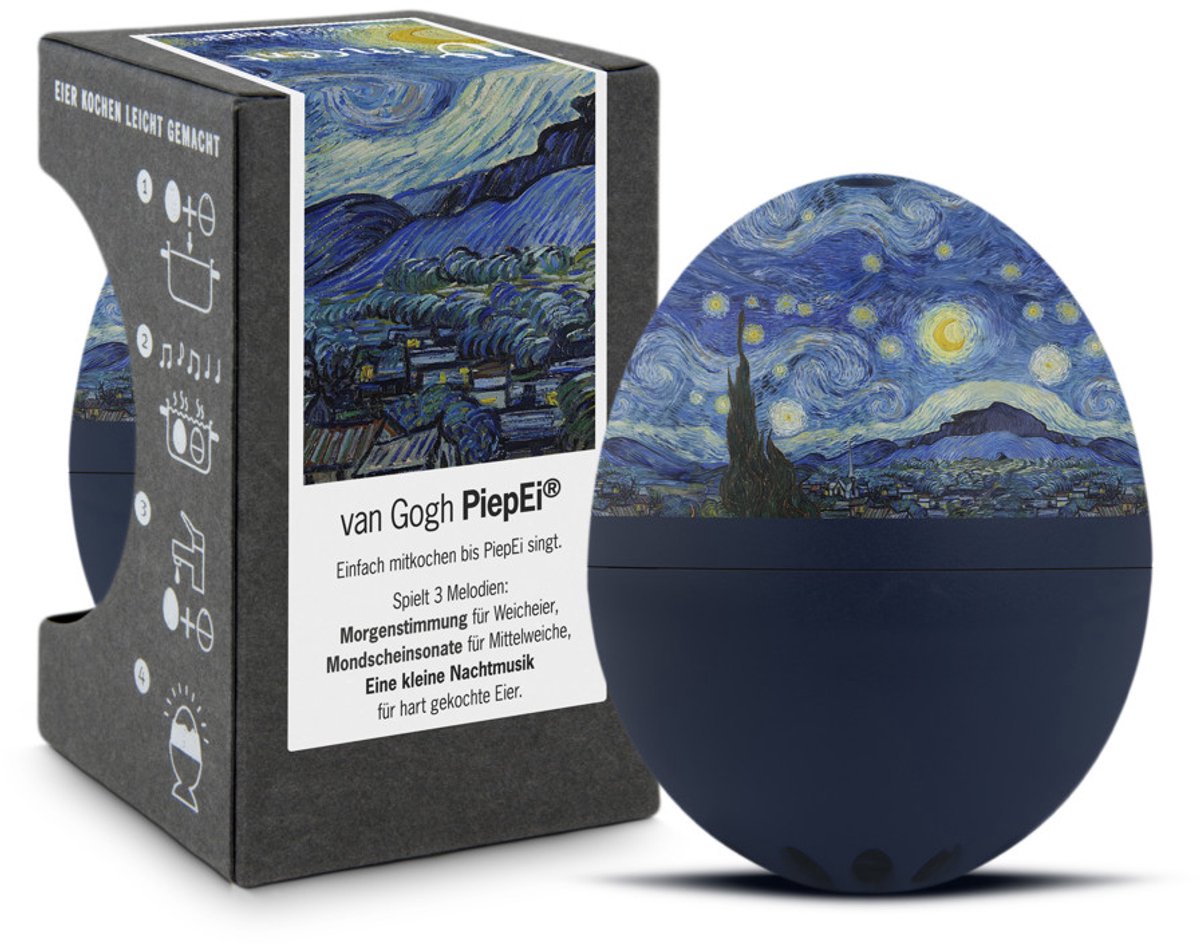 Brainstream PiepEi - Vincent van Gogh - Sterrennacht - Handige kookhulp voor een perfect gekookt ei!