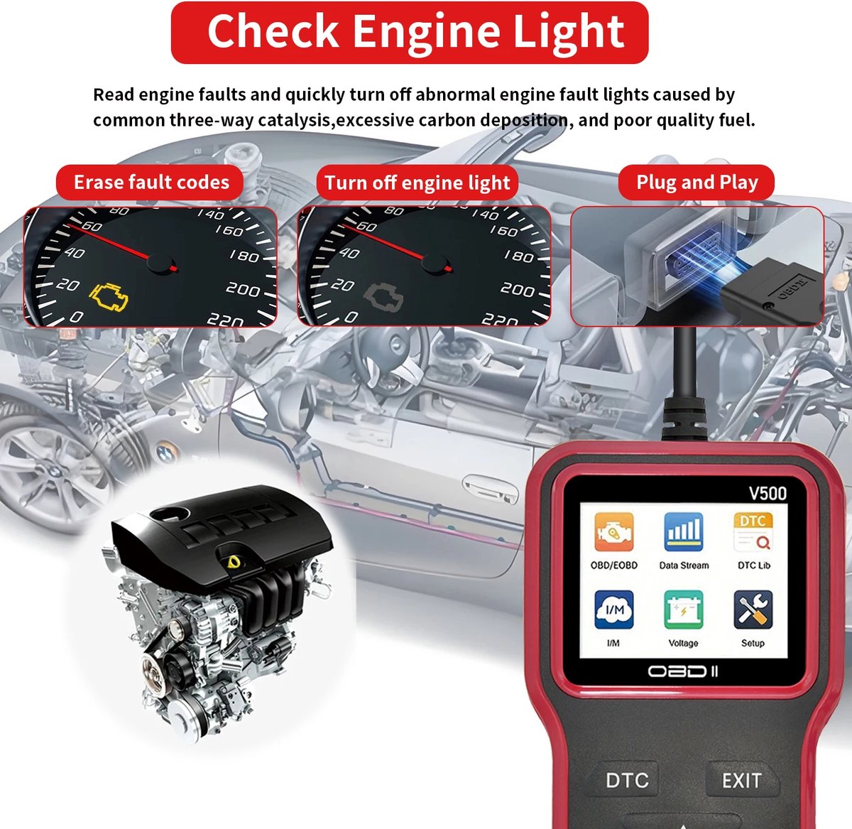 OBD2-scanner V500/V519 - Codelezer & Accuspanningcontrole - Snelresultaat in 10s thumbnail 5