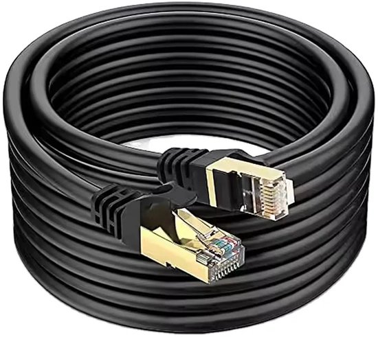 Nexara - Câble Internet 30 mètres - Câble LAN CAT7 - Câble UTP - Câble Ethernet - Zwart