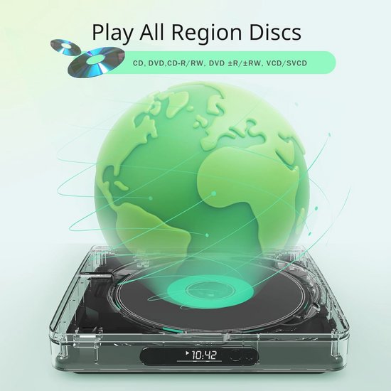 Mini DVD Speler voor TV - HD Upscaling, Regiovrij, Geheugenfunctie, HDMI Sync, Compatibel met Verschillende Schijfformaten — afbeelding 2