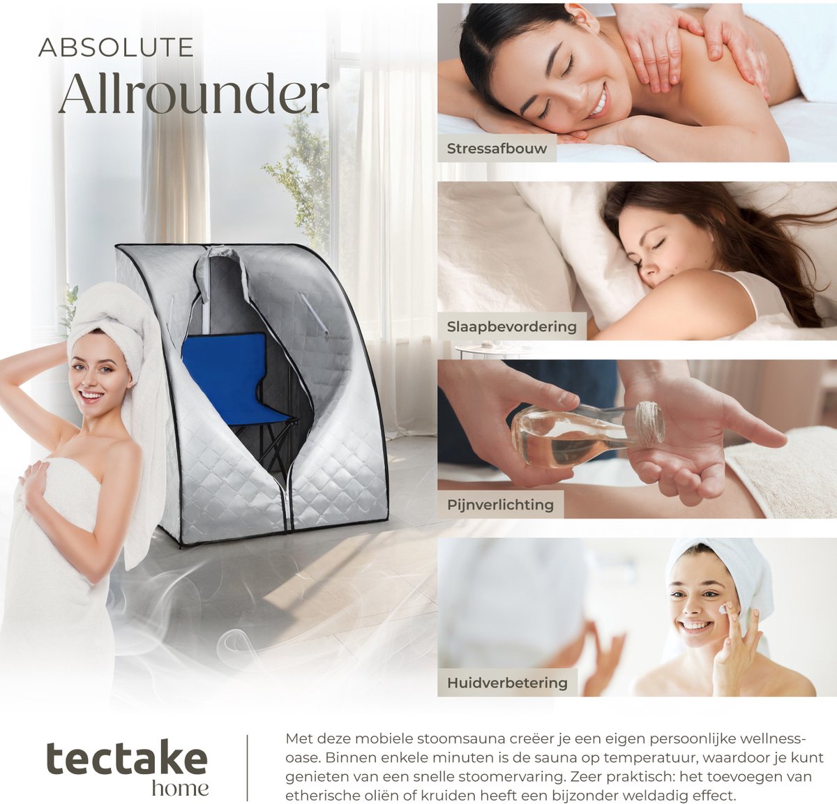 tectake ThermaLuxe II - Draagbare Stoomsauna, 15 Tempstanden thumbnail 2