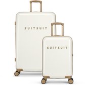 SUITSUIT Kofferset 2 delig - Reiskoffer groot - Handbagage koffer - Koffer set - Veilig TSA cijferslot - Reiskoffer set - Reiskoffer met wielen - Fusion kofferset White Sawn