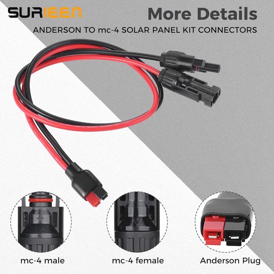 3m Anderson Verlängerungsleitung für Offgridtec FSP Module und Solarkoffer 3m Anderson Verlängerungsleitung für Offgridtec FSP Module und Solarkoffer