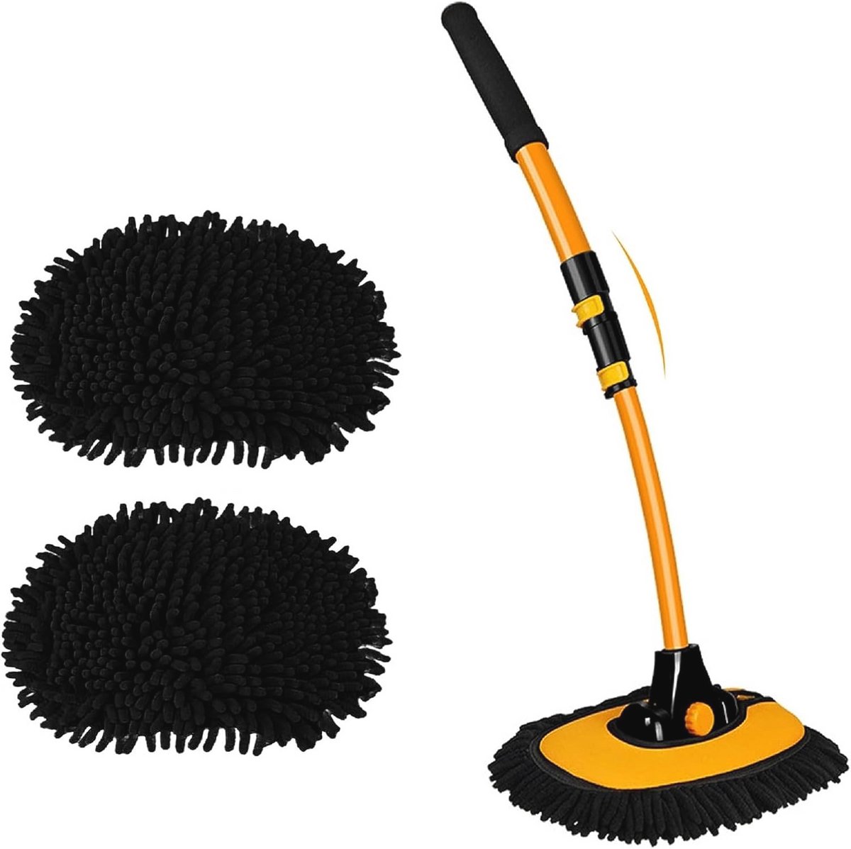 Auto Reinigingsborstel met Microfiber Mop en Telescopisch Handvat - Pack van 2