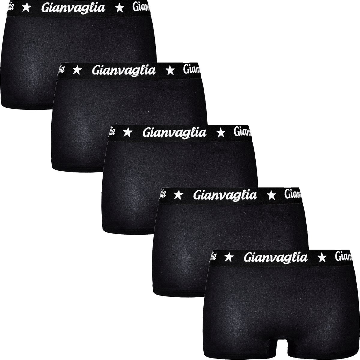 Dames Onderbroek Katoen - Boxershort 5-pack - Korte Pijp - Maat XXL - Zwart