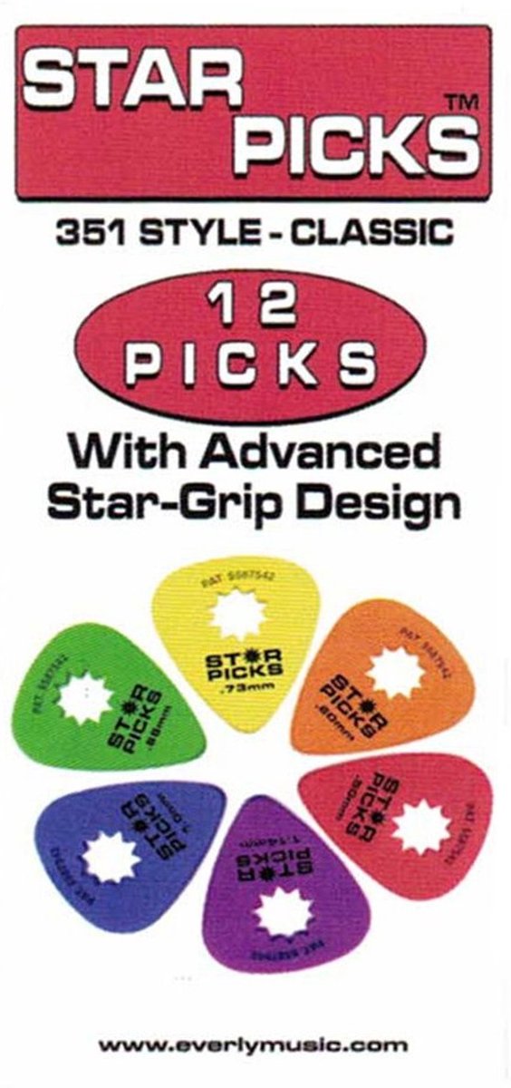 Everly Star Picks Plectrum 0.50 mm 12-pack