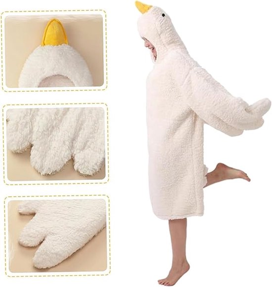 Deken-hoodie, polyester, capuchondeken, ganzendvorm