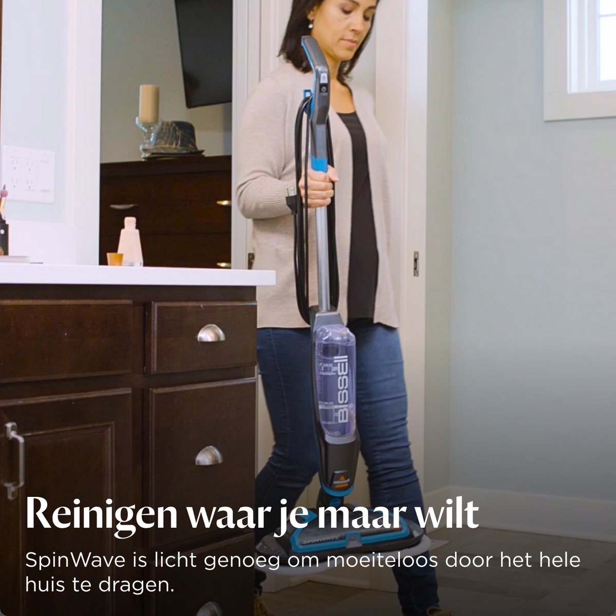 BISSELL SpinWave Elektrische Dweil met Snoer - Vloerreiniger voor Harde Vloeren - Sproeidweil met Roterende Pads - Gebruiksvriendelijke Dweilvloerreiniger - Dweilapparaat - Mop voor Harde & Houten Vloeren - Wendbaar Dweilsysteem - 20522 – foto 4