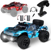 Overmax Hooligan - Bestuurbare Auto + Rood Auto Body- 4x4 wielaandrijving - 35km/h - All-Terrain - Schaal 1:10 - 40 minuten Speelplezier - Bereik tot 100 meter - 2 Oplaadbare Accu's - Race Offroad RC Auto Volwassenen & Kinderen