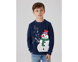 Foute Kersttrui voor kinderen | Christmas sweater | Kerstcadeau | jongens en meisjes | unisex | sneeuwpop | Blauw