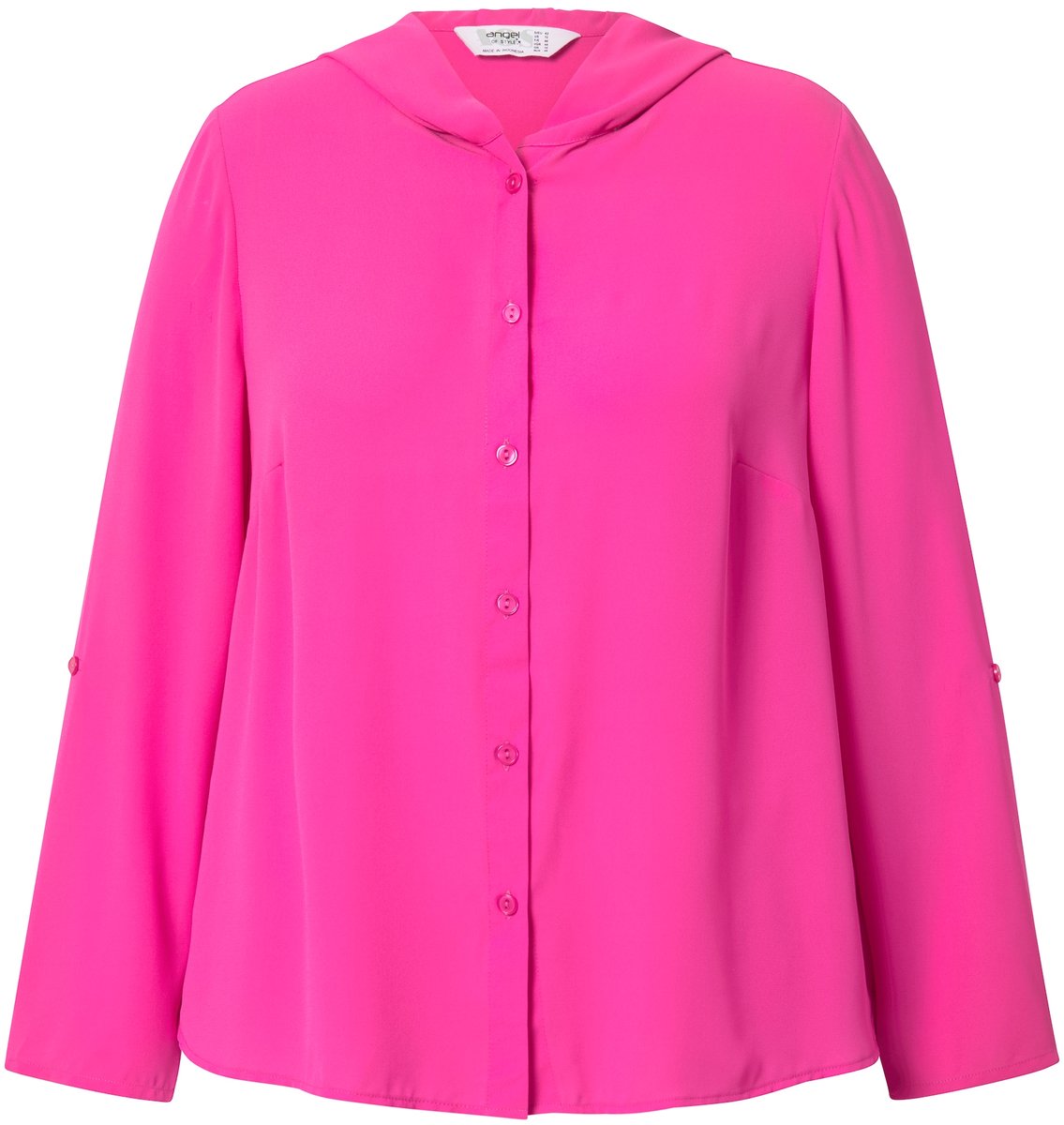 Angel of Style - Dames - Blouse A-lijn crêpe capuchon - Hibiscusrood - Maat 54