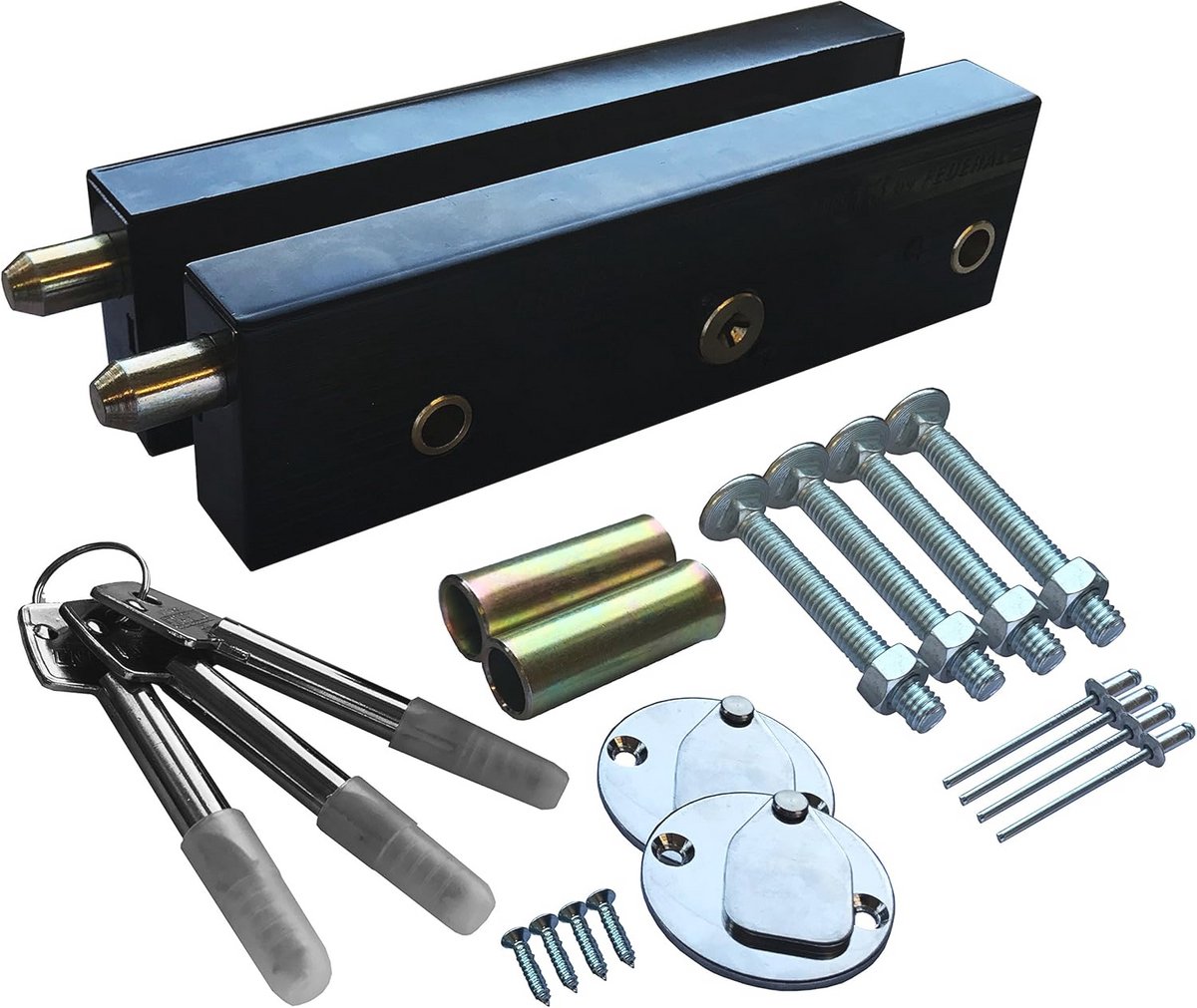 Garagedeur Sluiting - Veiligheidssluiting Deur - Extra Beveiliging - Roestbestendige Coating - Tot 38mm Dikte - Zwart