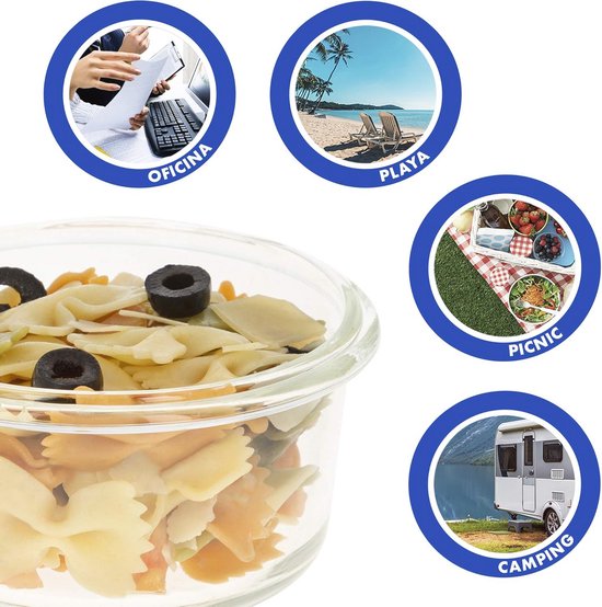 QILZO Set van 24 voedselcontainers 700 ml, kunststof containers voor levensmiddelen, BPA-vrij, magnetronbestendig, vaatwasmachinebestendig, vriesvak, container met deksel, gemaakt in Spanje