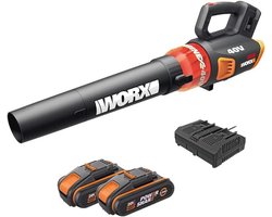 WORX - Borstelloze bladblazer 20 V – WG584E (levering met accu en oplader, turbine-technologie, 3 snelheden, tot 145 km/u, 720 m³/h)