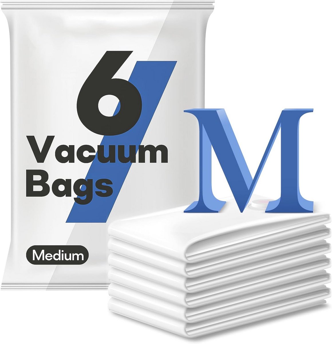 Middelgrote vacuüm opbergzakken voor Kleding en Dekens - Set van 6 (71 x 50 cm)