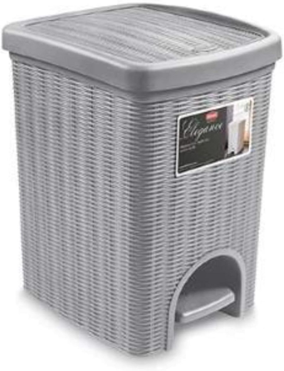 Elegante rotan vuilnisbak 20 l - Grijs