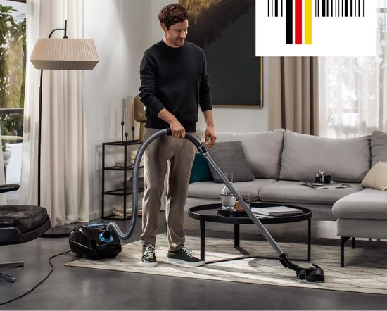 SilencePower Q5.0 Premium Stofzuiger 850W – Extreme Stil – HEPA Hygiënefilter – 4L Stofzak – 13m Actieradius – Incl. Mondstukken – Anti-Allergie – Zwart | Merk