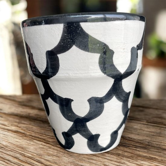 Mug marocain artisanal - Céramique - Motif Zwart - 1 pièce