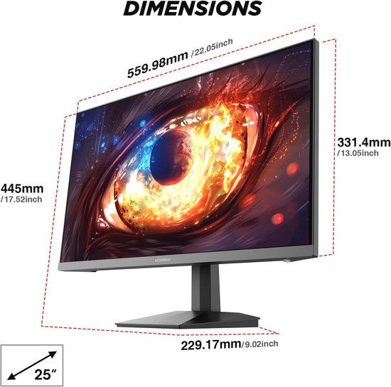 25 Inch Gaming Monitor 200Hz, IPS, Full-HD 1080P, 1ms, Adaptive Sync ...
